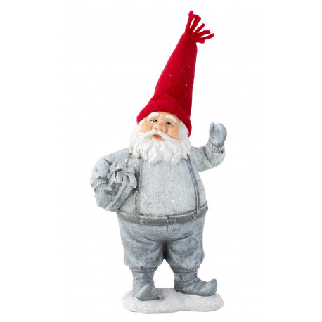 PROHOME - Santa stříbrnočervený 21cm