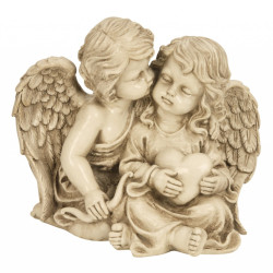 PROHOME - Andělé sedící se srdcem 21,5cm