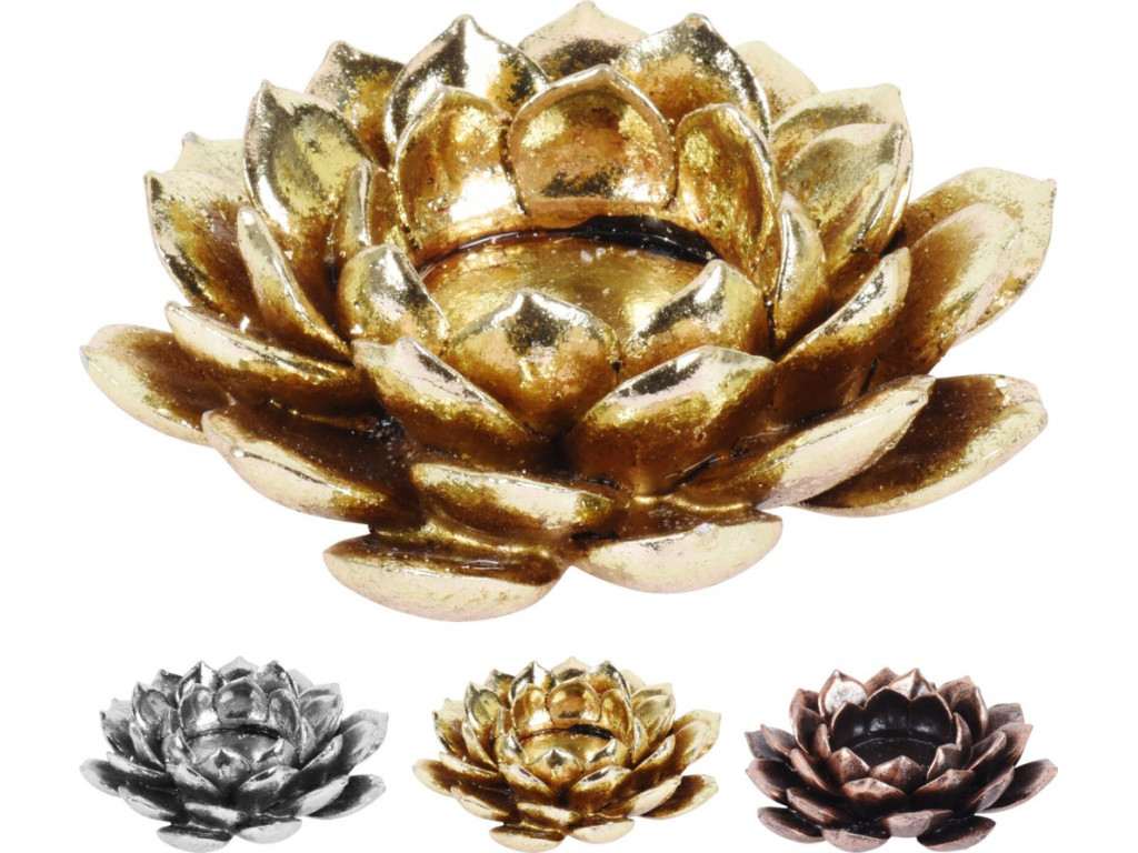 PROHOME - Svícen 12x9cm Lotus různé barvy