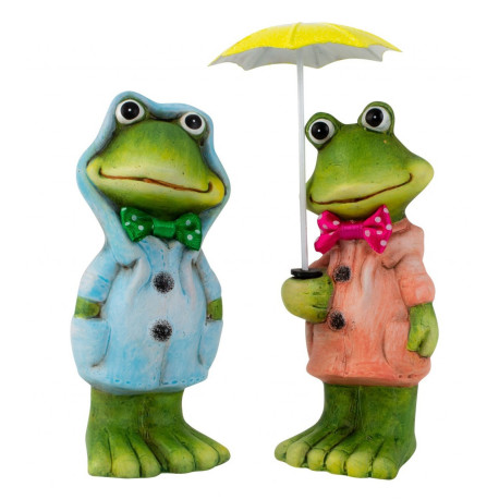 Žába s deštníkem stojící 11-13cm různé druhy