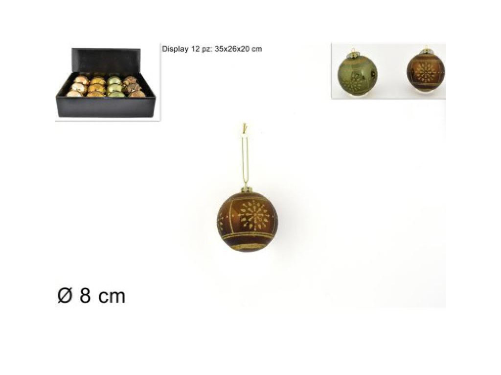 Levně PROHOME - Koule vánoční 8cm různé motivy a barvy