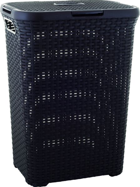 CURVER - Koš na špinavé prádlo Rattan 60l 45x34x62cm tmavě hnědý